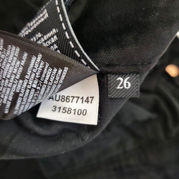 7 For All Mankind High Rise Skinny Ankle Velvet Button Up Black Jean - Picture 12 of 12